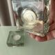 Set of 2 Heavy Glass Tea Light Holders – Minimalist Square Candle Holders