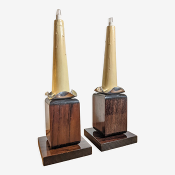 Deux lampes veilleuses Art Déco par Louis Prodhon 1930