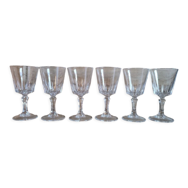 Lot de 6 verres à liqueur en cristal d'Arques