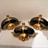 Suite of 3 art deco wall lamps