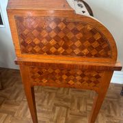 Cylindrical desk in cubic marquetry Louis XVI style late 19th, early 20th century
