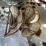 Appliques rotin nacre laiton