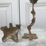 Pair of gilded bronze candle holders