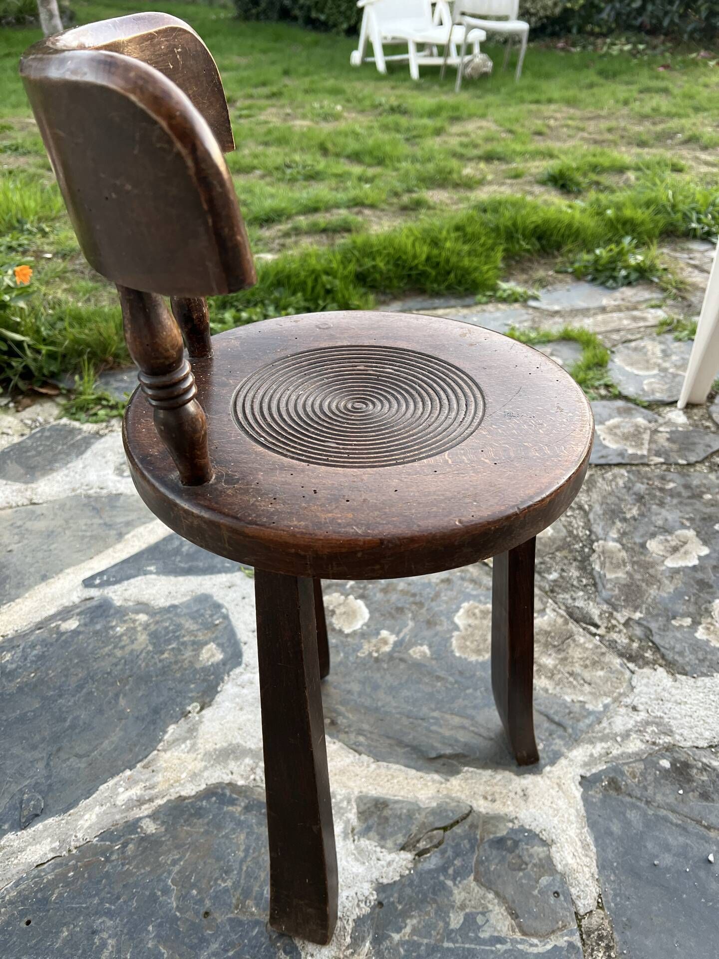 Brutalist tripod chair in the style of Charles Dudouyt – Popular art, 1940s
