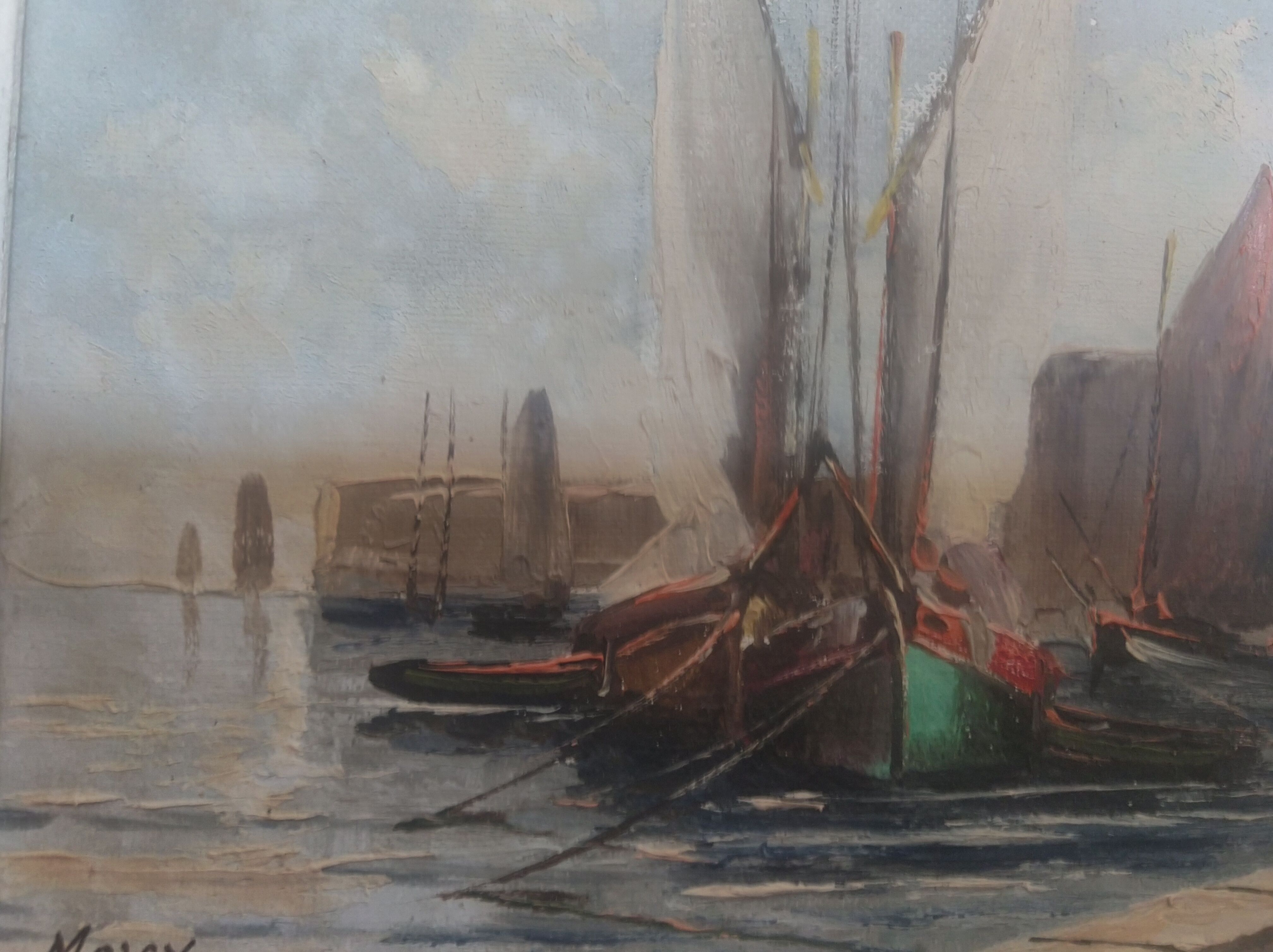 Tableau marine vers 1940 par Claude Marcy