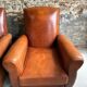 Lot de 4 fauteuils club, Cognac