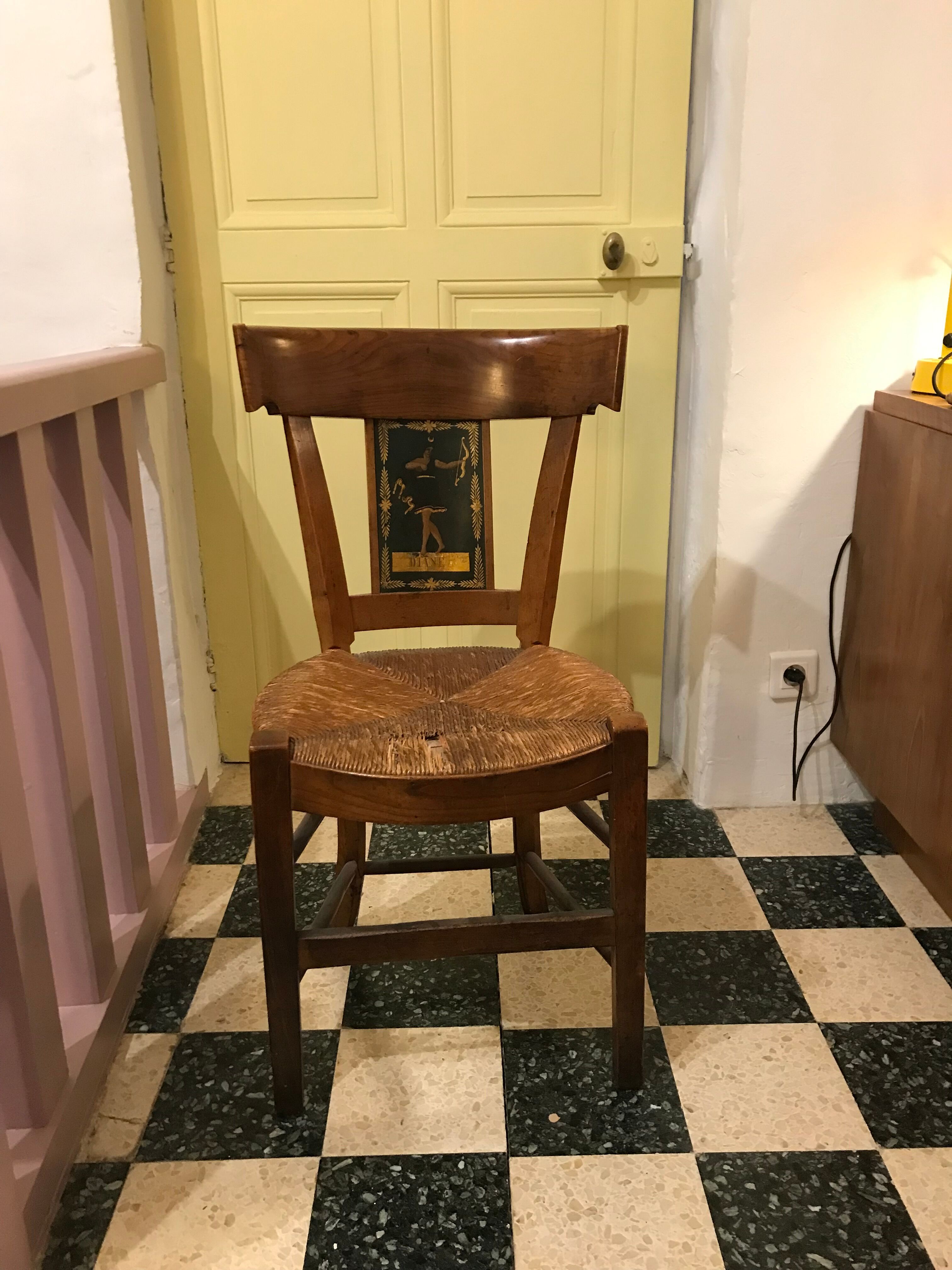 Chair with headband representing Diane early 19th century.