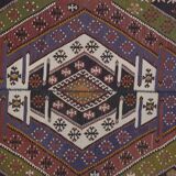 Ancient Turkish Anatolian Tribal Kilim, Geometric Organic Wool Kilim Rug
