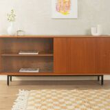 Classic sideboard by Lothar Wegner, 1960s, teak veneer, glass sliding door