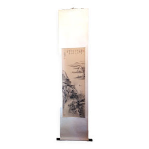 Kakemono sur soie contrecollée