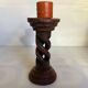 Twisted wooden candlestick