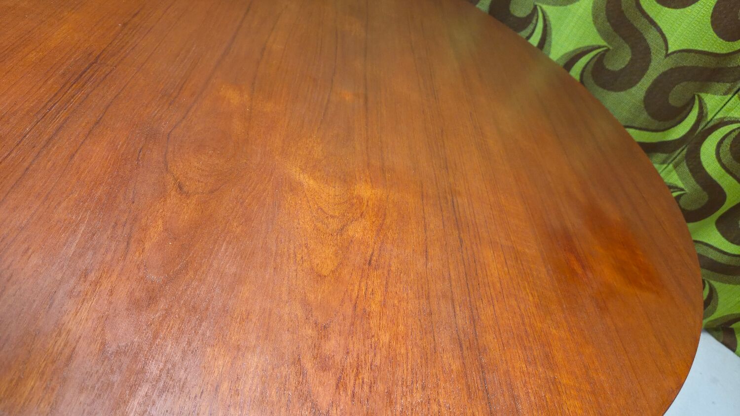 1960 stamped round teak dining table