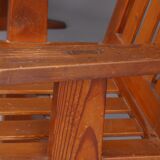 Set of four pine Scandinavian armchairs 1930