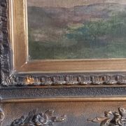 Old painting Late 19th century - R VERDUN (1873-1954) - Around the chin - 81*71.5 cms