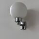 Pair of vintage wall lights, chrome and opaline glass, France, 1970