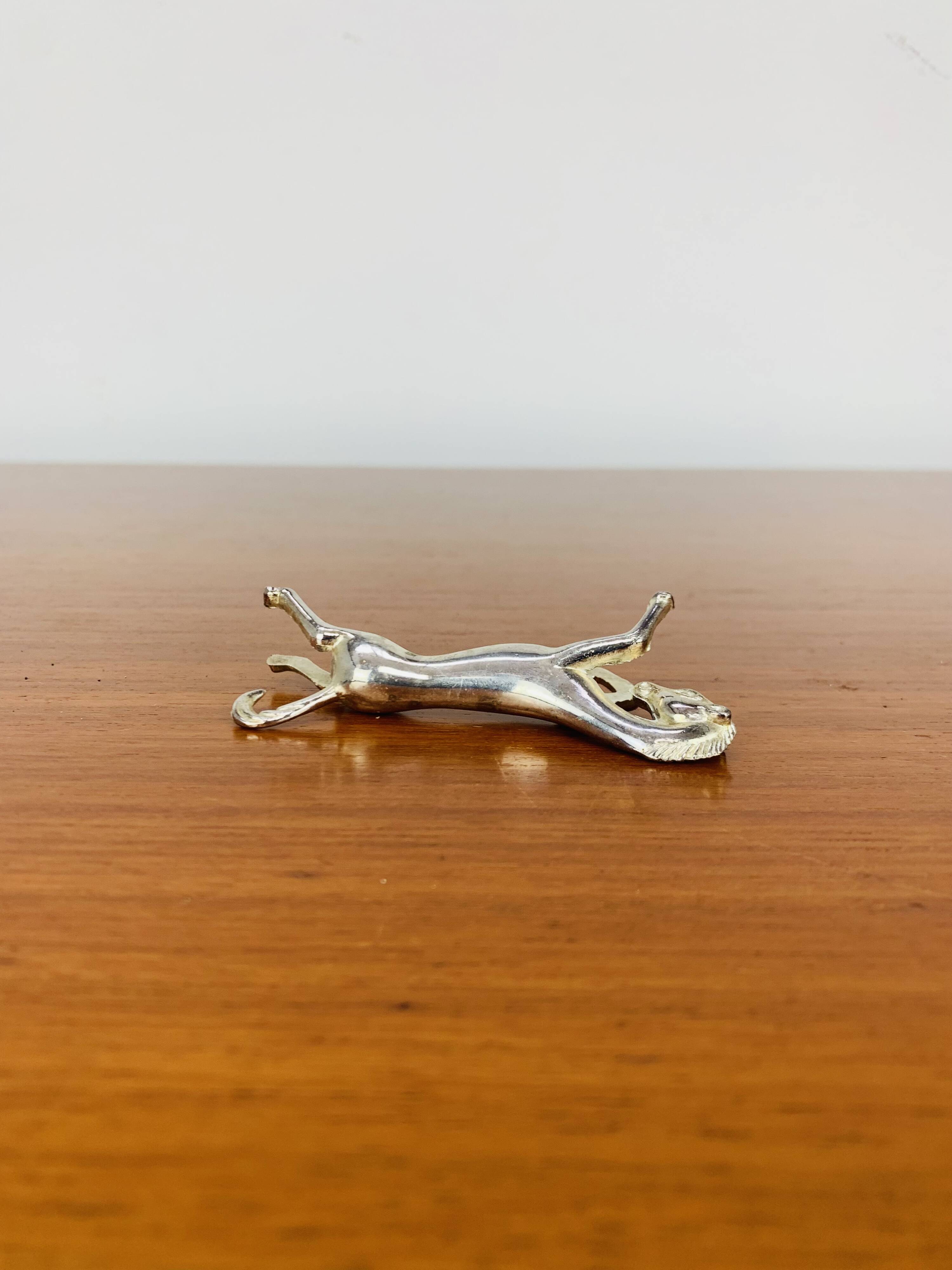 6 vintage silver metal horse knife rests