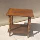 Vintage wooden console side table with turned legs.