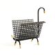 Mid century perforated metal letter holder / desk organizer / post organizer, swan, pilastro era