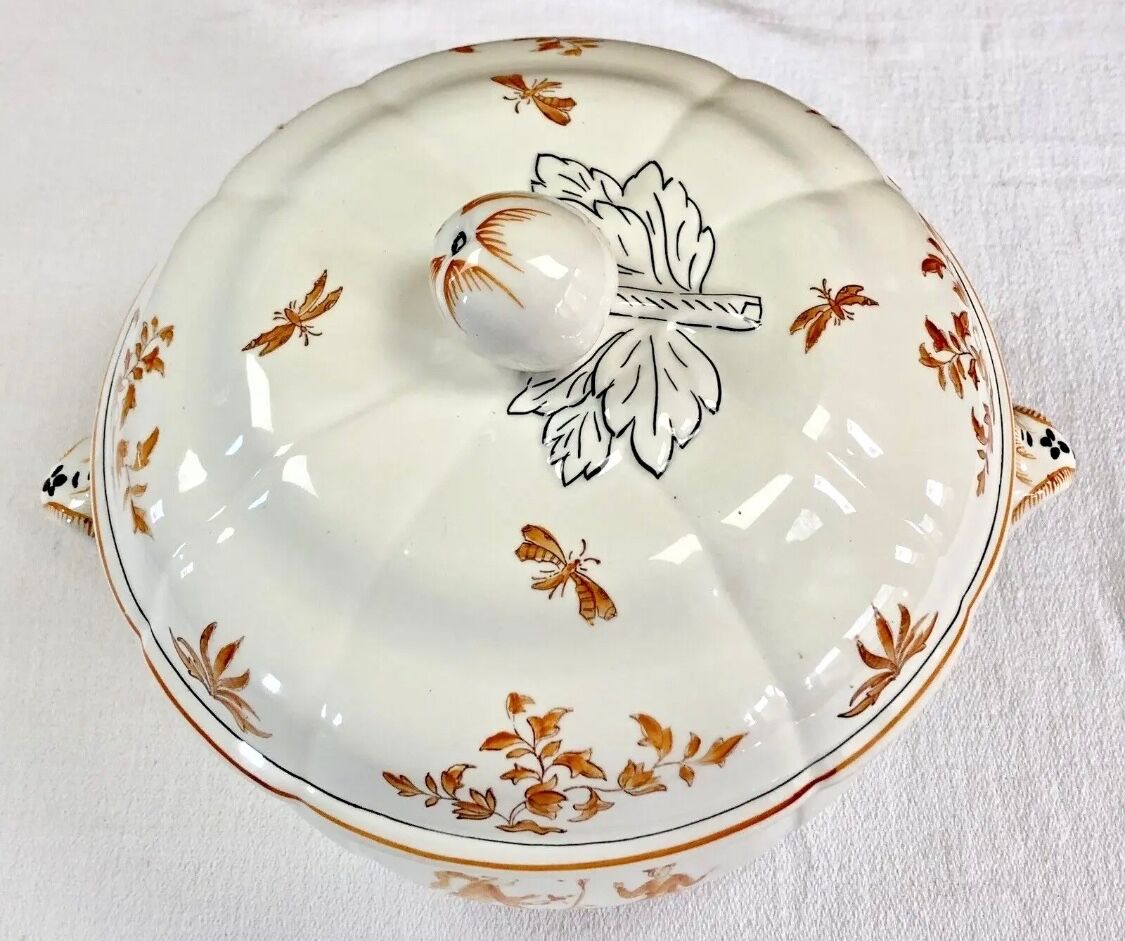 Ancienne soupière légumier Longchamp décor Moustiers  Olérys