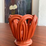 Vintage braided earthenware pot cache