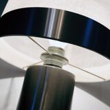 Vintage table lamp • gioffredo reggiani • cylinder • brushed steel • 1970