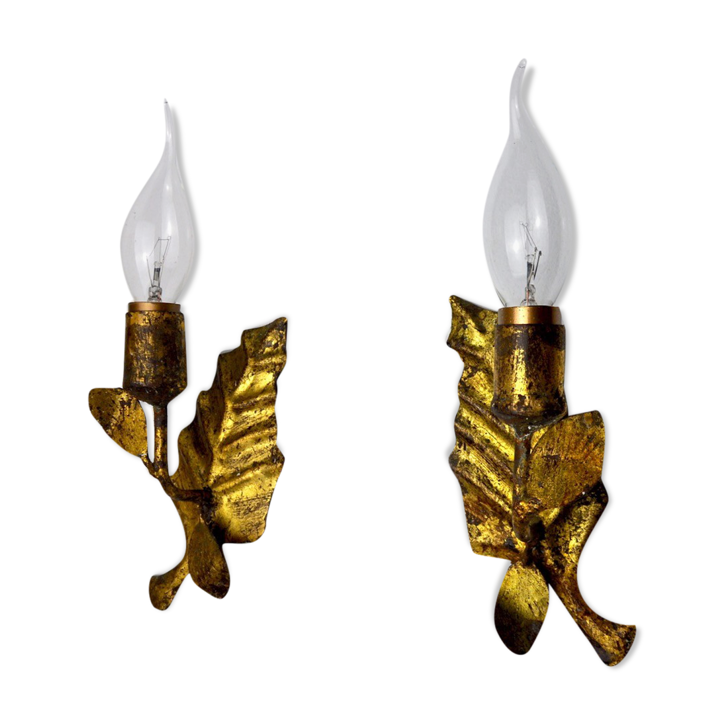 Pair of “leaf” wall lights, Italy, 1970
