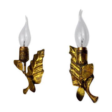 Pair of “leaf” wall lights, Italy, 1970