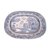 Large dish in English faience Staffordshire style 19th
