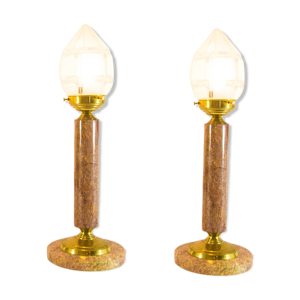 Set of XL Art Deco lamps in heavy