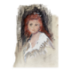 Tableau pastel signé portrait femme rousse