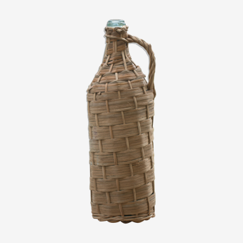 Bottle covered with rattan