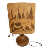 Lampe en boule bois