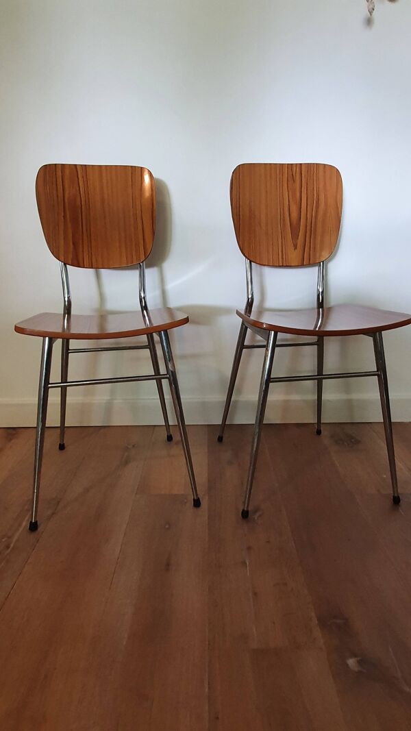 Ensemble de 2 chaises en formica vintage