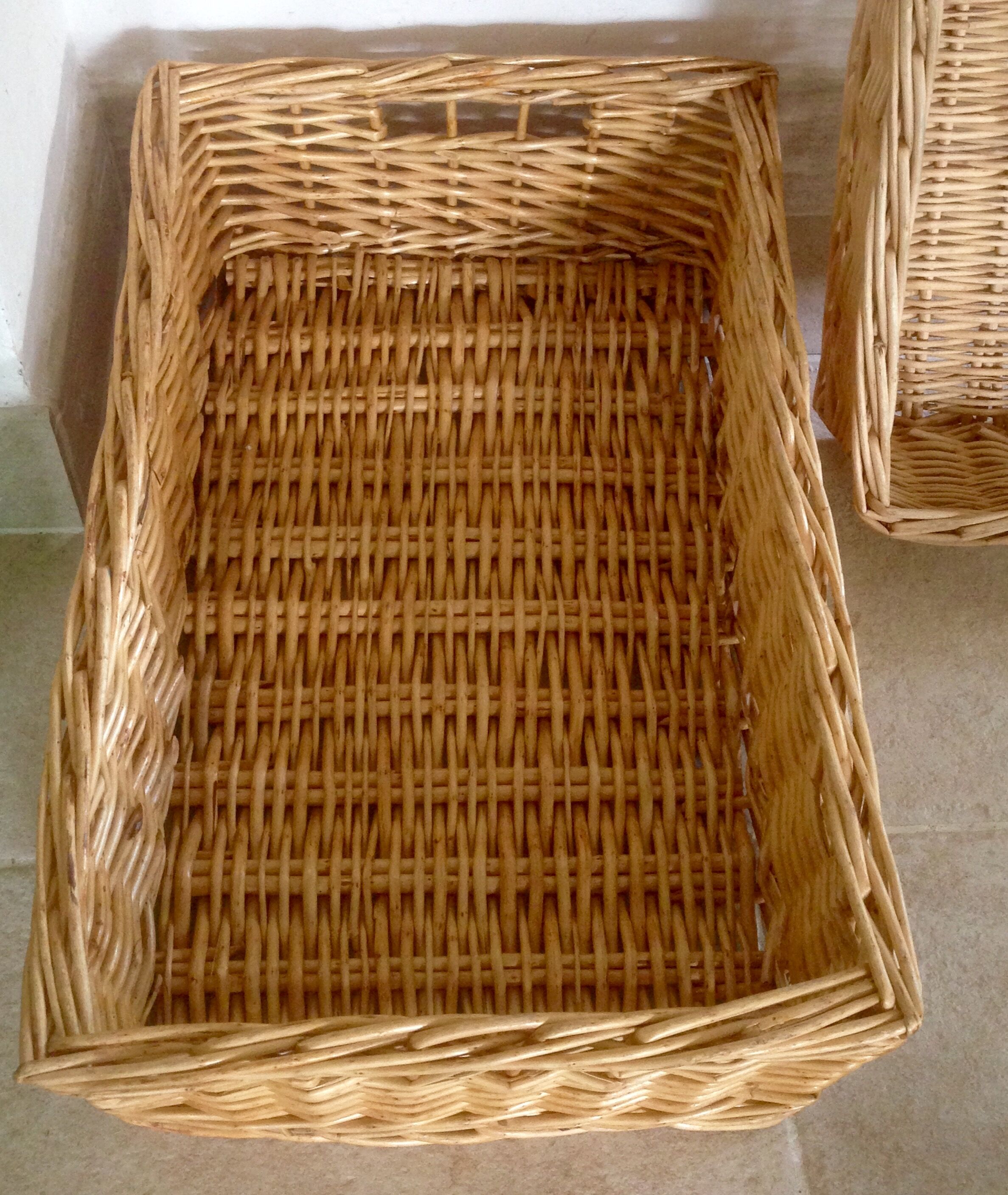 Paire de panières en osier