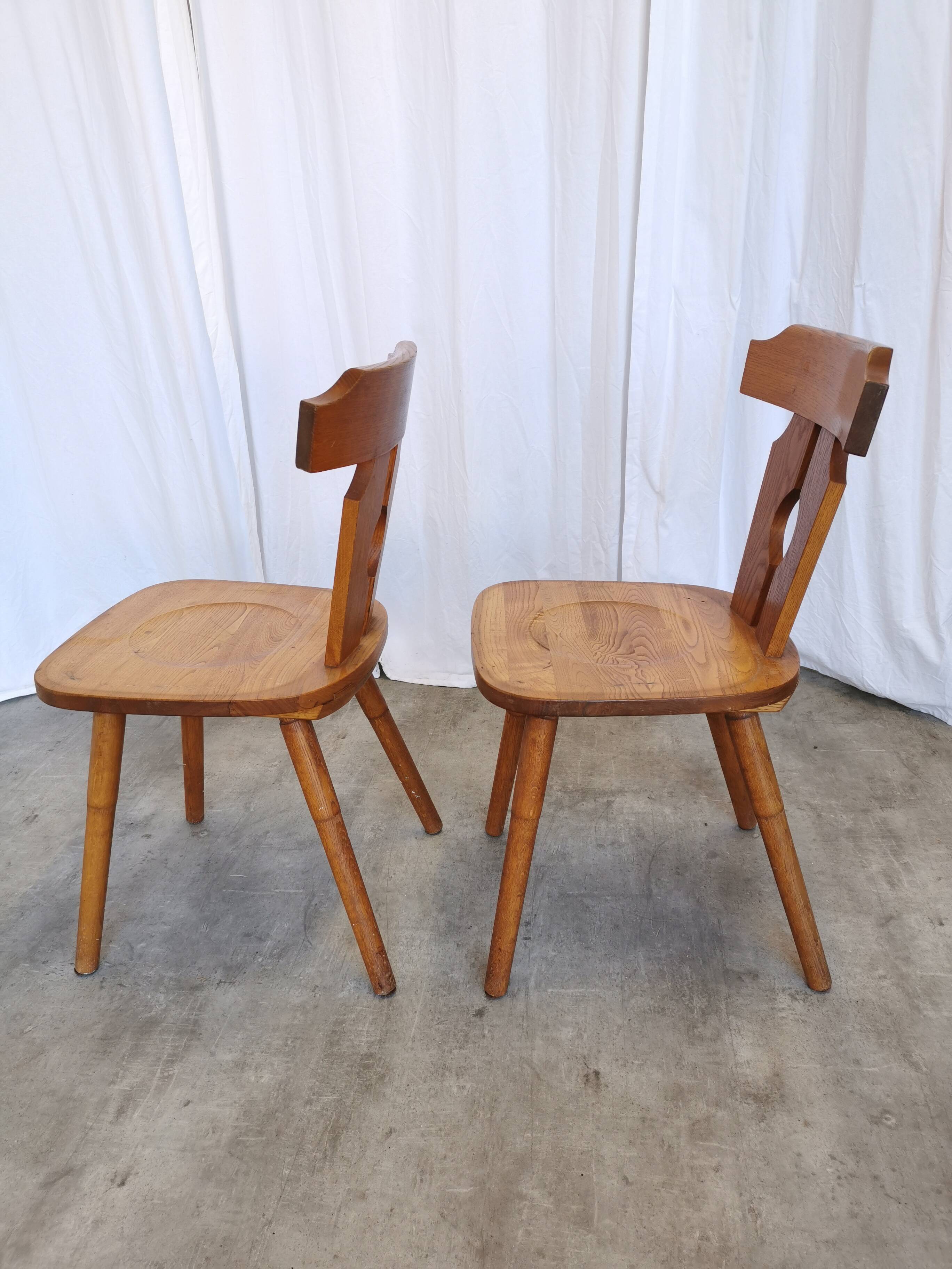 Set of 2 Vintage Wooden Tyrolean Dining Chairs by Ruko Sessel Alois Koller