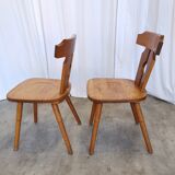 Set of 2 Vintage Wooden Tyrolean Dining Chairs by Ruko Sessel Alois Koller