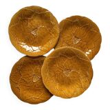 4 plates in Gien vine leaf slip, Primefleur vintage creation