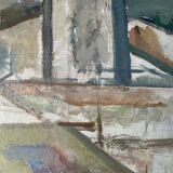 Vintage oil on canvas by S.Ekengren Architectural Landscape at Cadaques