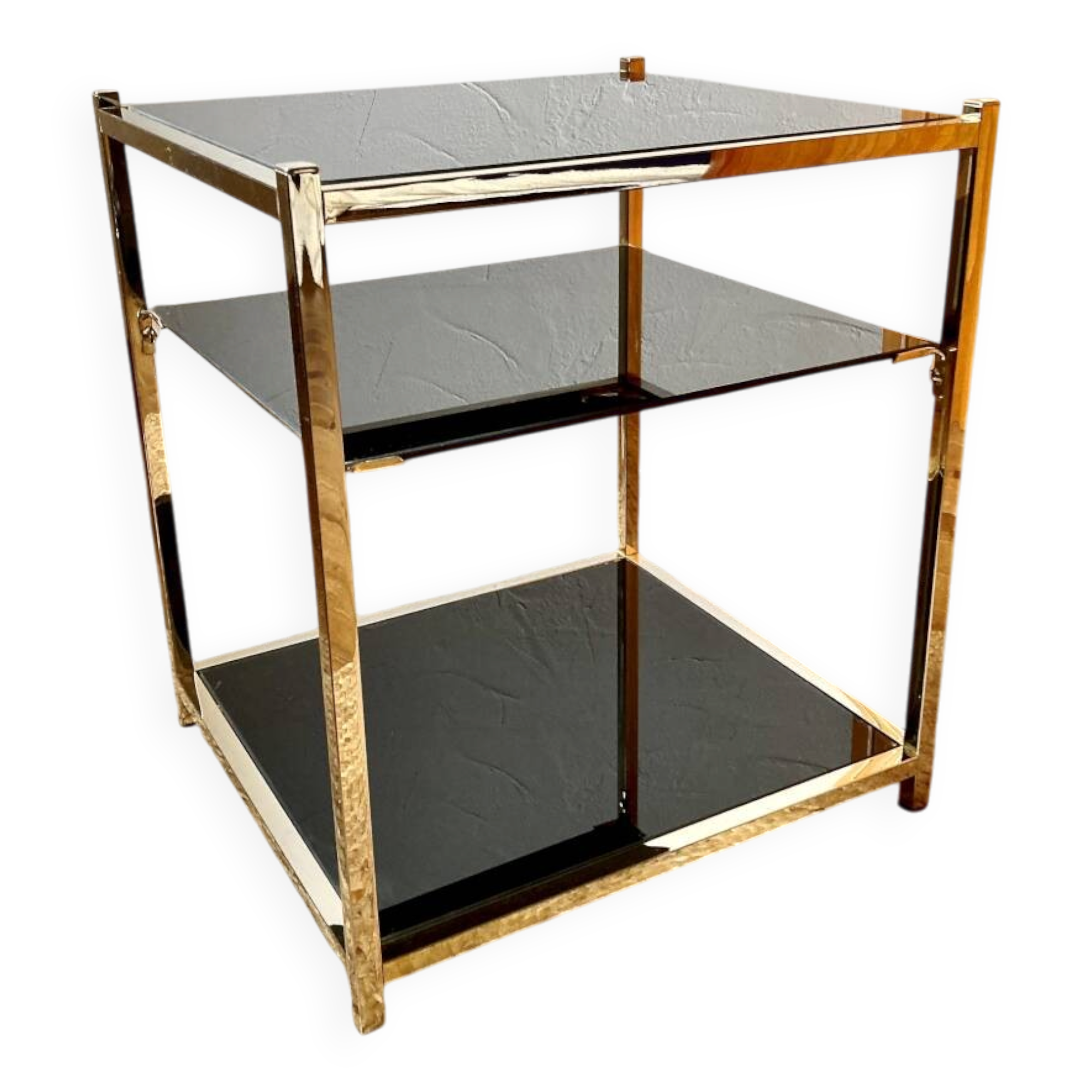 Gold metal side table, in the style of Maison Jansen, 1970s.