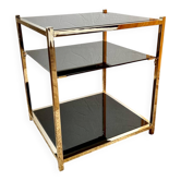 Gold metal side table, in the style of Maison Jansen, 1970s.