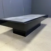 Vintage lacquer and aluminum coffee table, 1970s