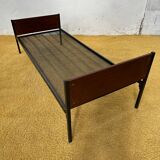 Daybed or Scandinavian single bed with teak veneer.