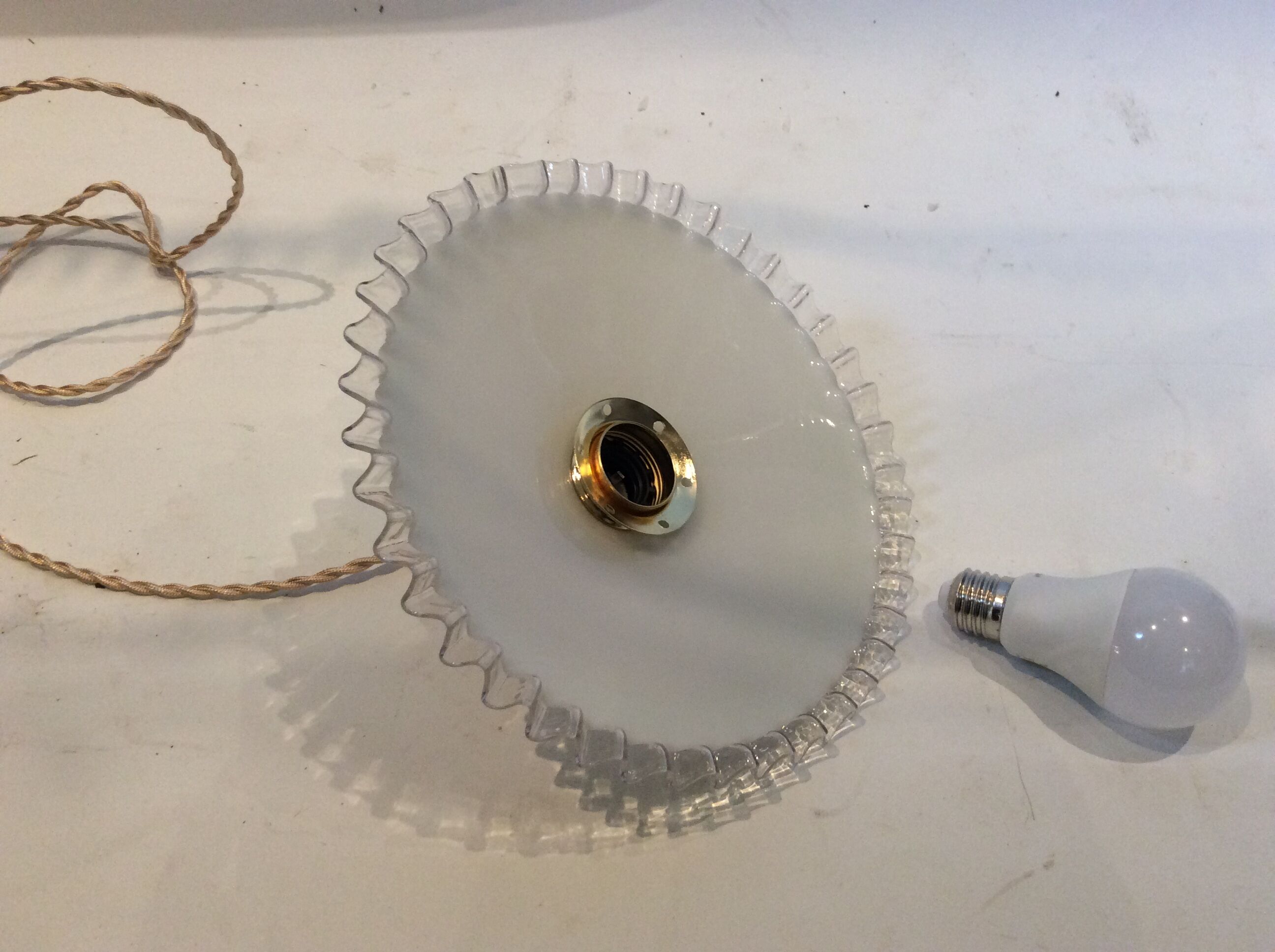 Vintage opaline hanging lamp