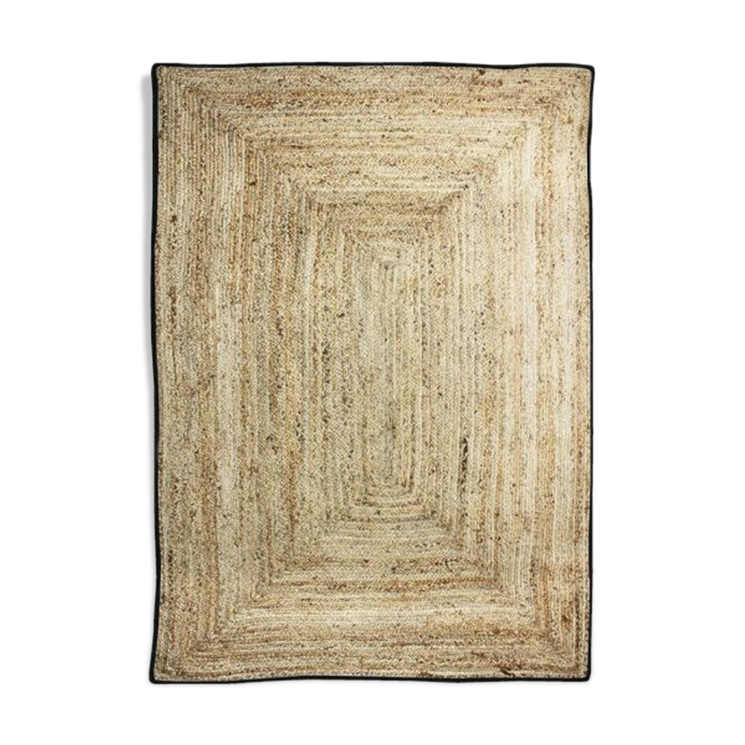 Jute rug 160x230 cm black outline