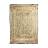 Tapis en jute 160x230 cm contour noir