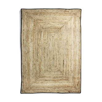 Tapis en jute 160x230 cm contour noir