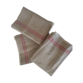 Set of 3 new tea towels in old linen