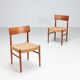 Set of four Danish dining chairs in teak and paper cord, Denmark, 1960