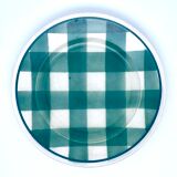 Vintage beige and green checkered service