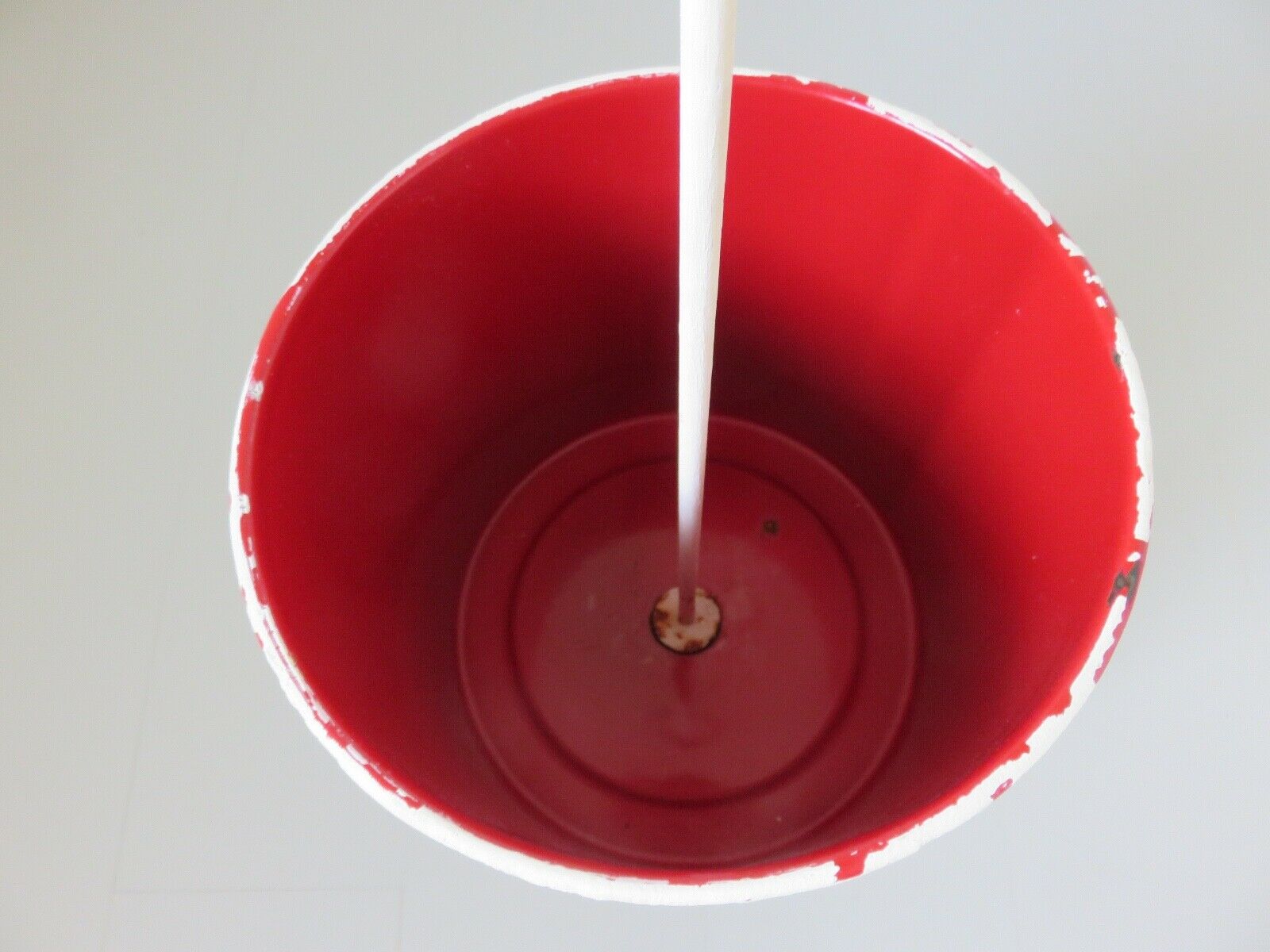 Enamelled tole paper basket, tulip foot 60 70